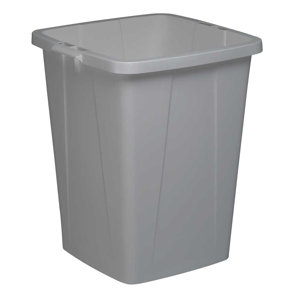 Abfall- und Wertstoffbehälter, eckig, 90 Liter, BxTxH 520x490x610 mm, grau