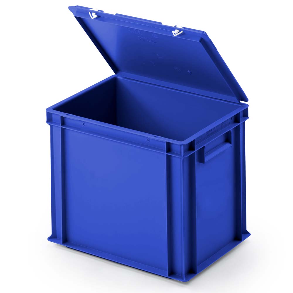 Euro-Deckelbehälter aus PP, LxBxH 400x300x330 mm, blau