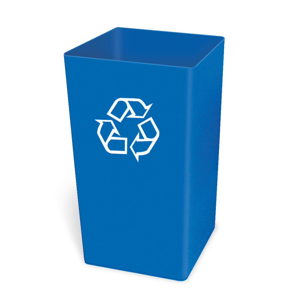  "Styleline" Abfallbehälter, rechteckig, Inhalt 132 Liter, Farbe blau mit RE-Symbol, (VE= 4 Stück)