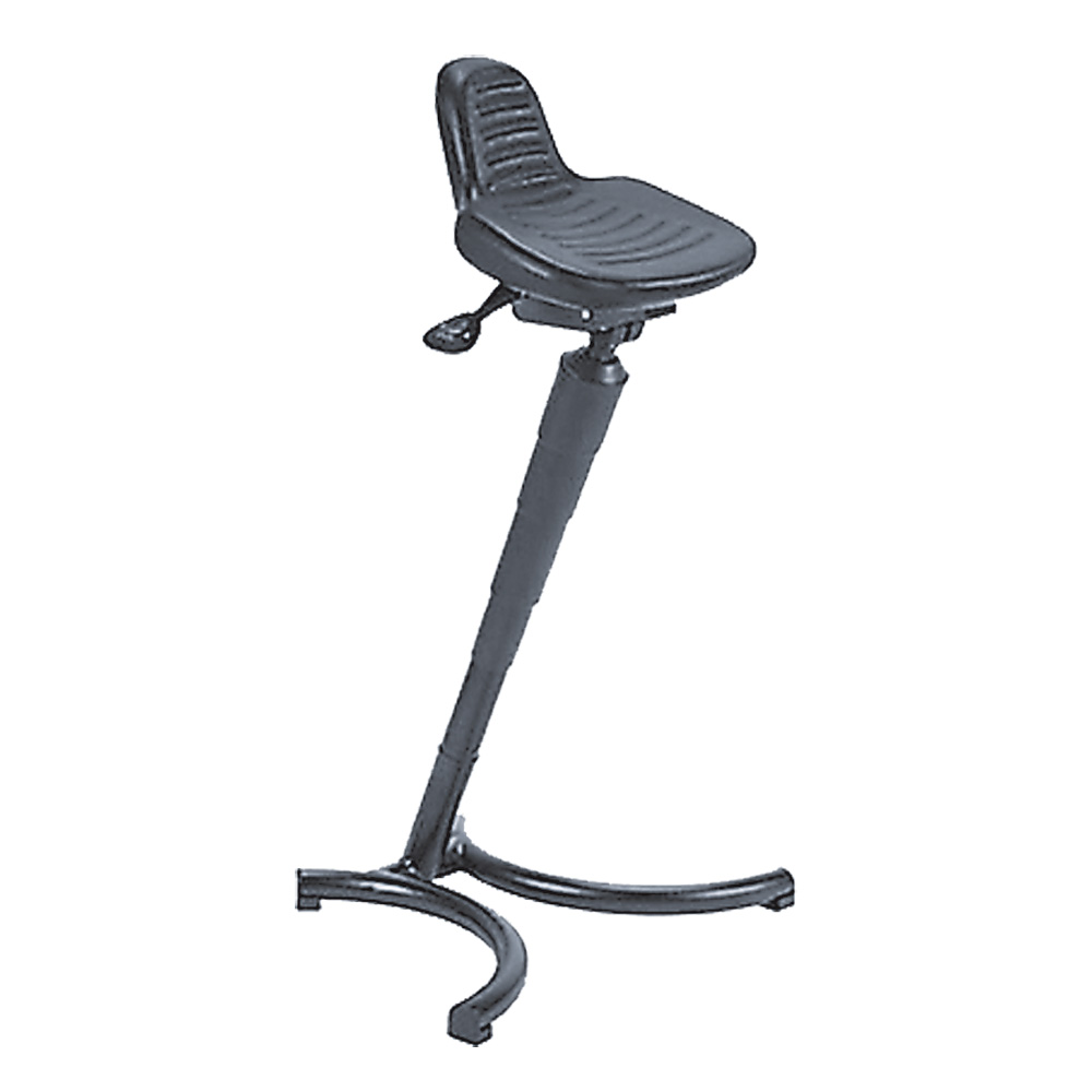 Stehhilfe, Gestell aus Stahlrohr, schwarz, Sitz aus strapazierfähigem PU-Schaum, BxT 360x260 mm