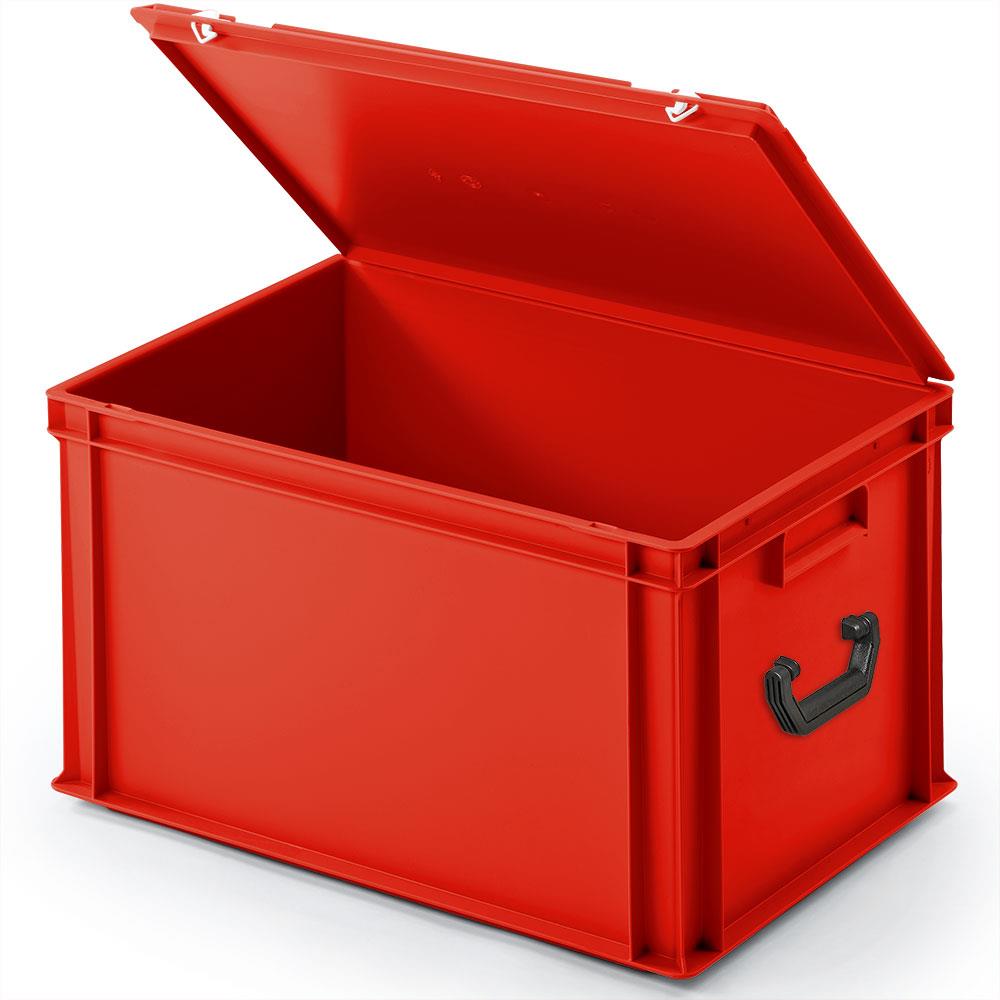 Euro-Koffer aus PP mit 2 Tragegriffen, LxBxH 600x400x330 mm, rot
