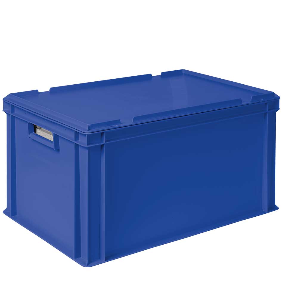 2x EPS-Thermobox in Eurobox mit Deckel, LxBxH 600x400x320 mm, blau
