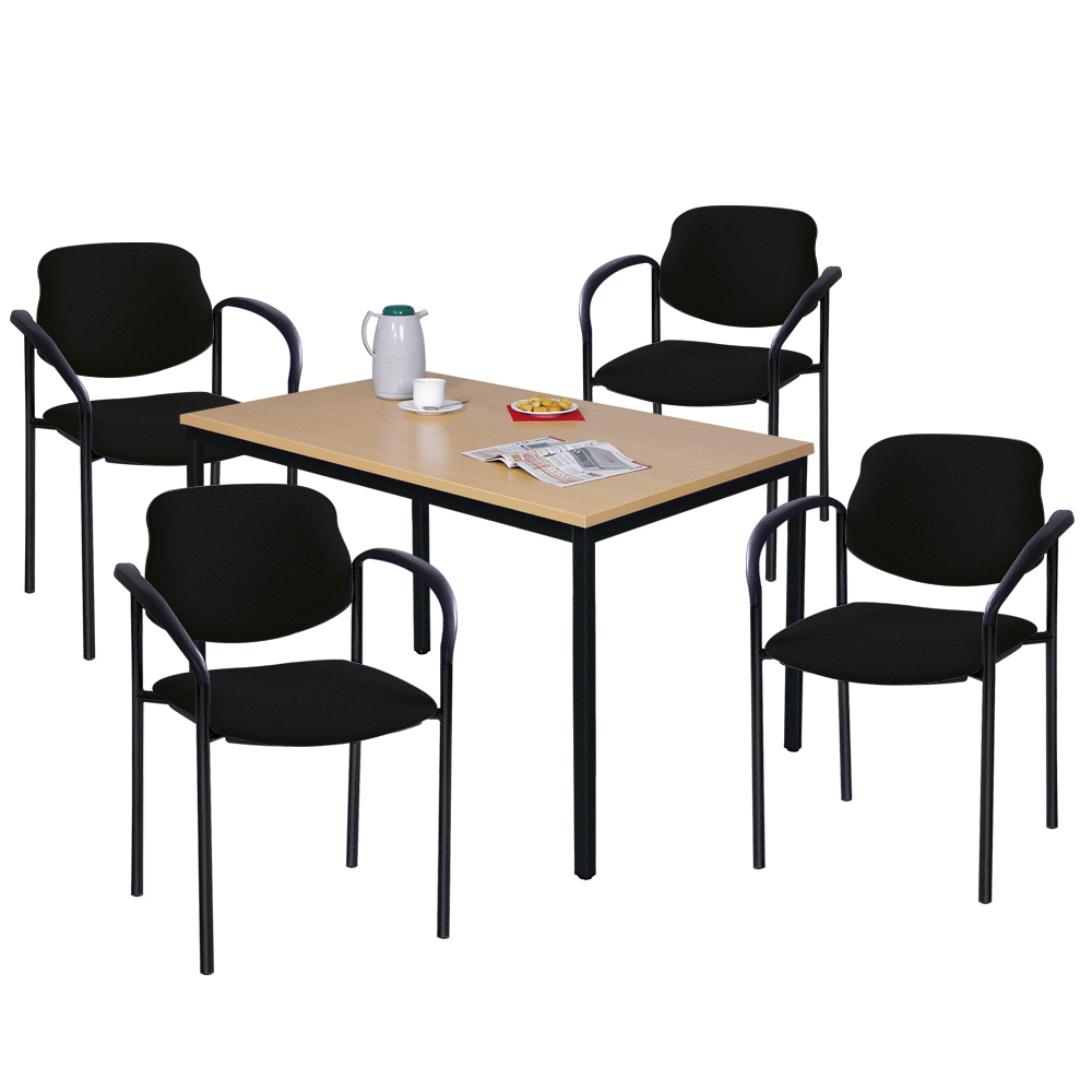 Tischgruppe "Relax", bestehend aus 4 Polsterstühlen und 1 Tisch