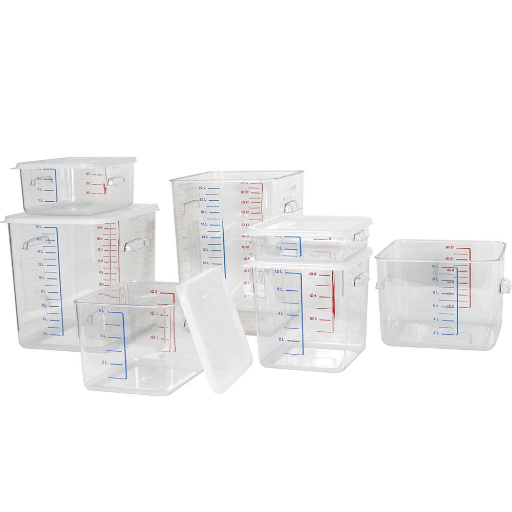 Platzsparbehälter, viereckig, Inhalt 6 Liter, glasklar