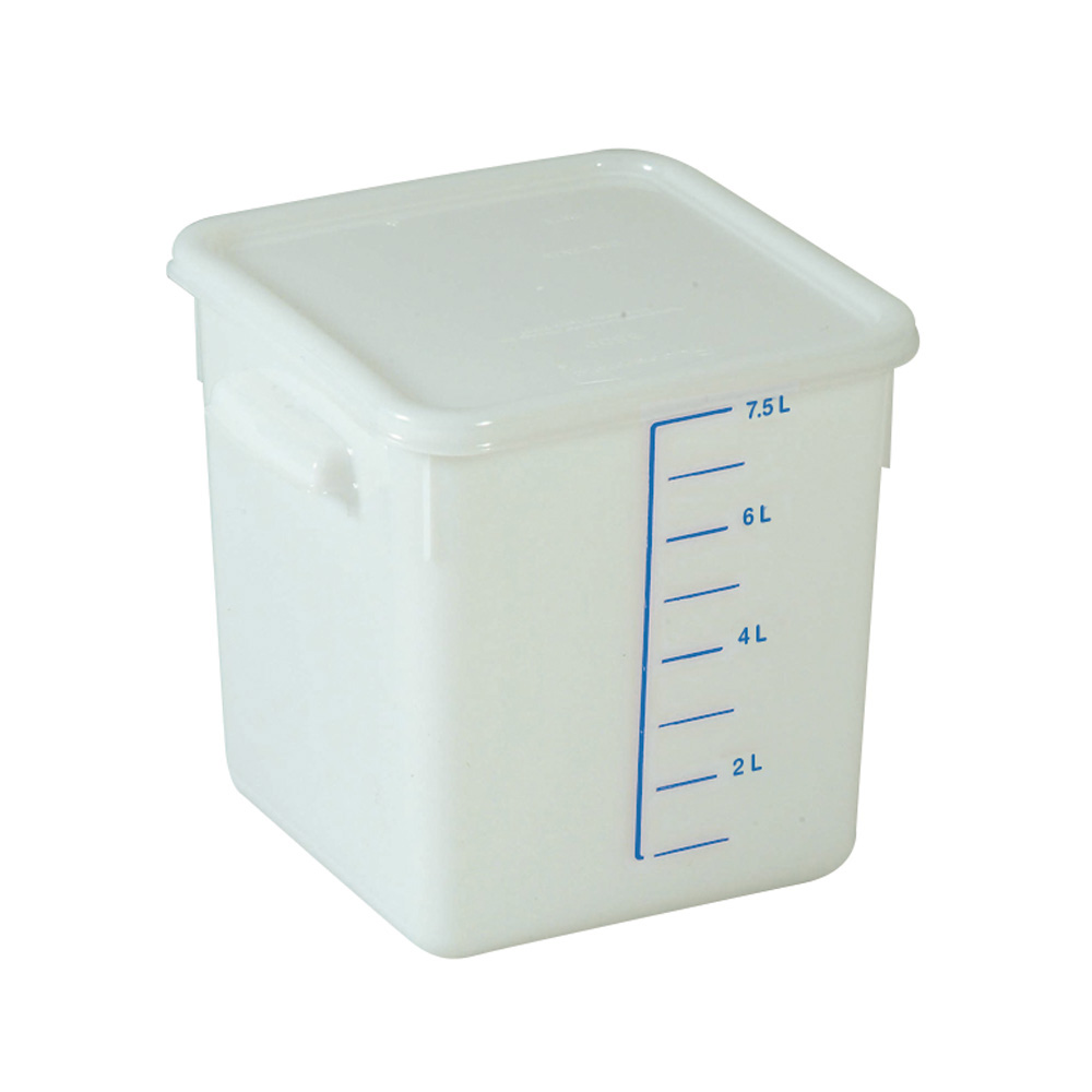 Platzsparbehälter, viereckig, LxBxH 220x210x220 mm, 7,5 Liter, weiß