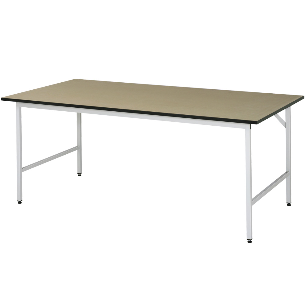 Arbeitstisch mit MDF-Tischplatte, BxTxH 2000x1000x800-850 mm, Gestell lichtgrau RAL 7035