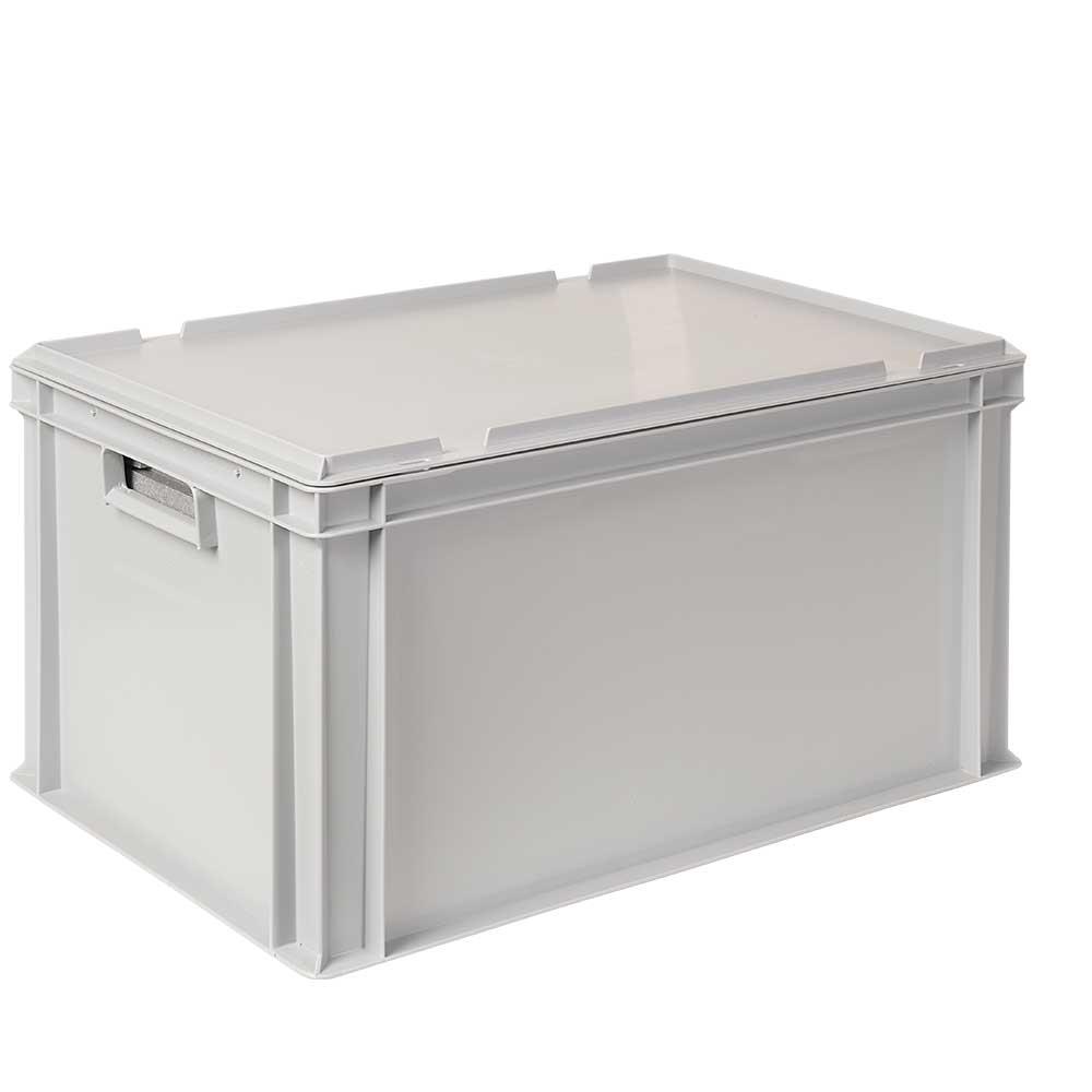 2x EPS-Thermobox in Eurobox mit Deckel, LxBxH 600x400x320 mm, grau