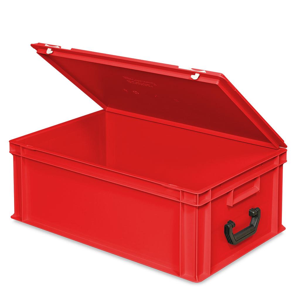 Euro-Koffer aus PP mit 2 Tragegriffen, LxBxH 600x400x230 mm, rot