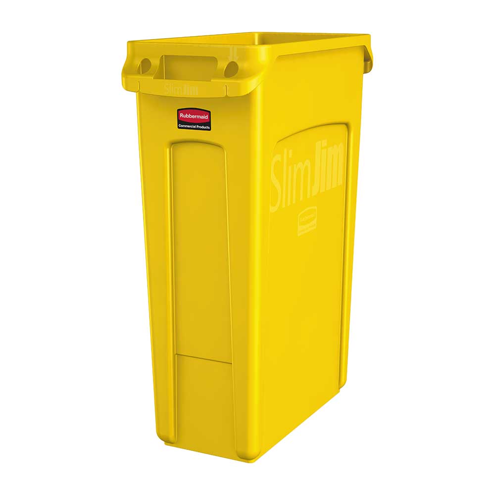 Abfallbehälter "Slim Jim" mit Lüftungskanälen, 87 Liter, gelb