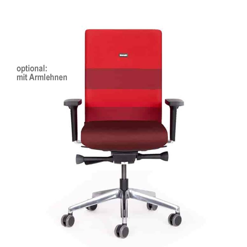 Bürodrehstuhl "Agilis AG10", Polster rot gestreift, belastbar bis 120 kg