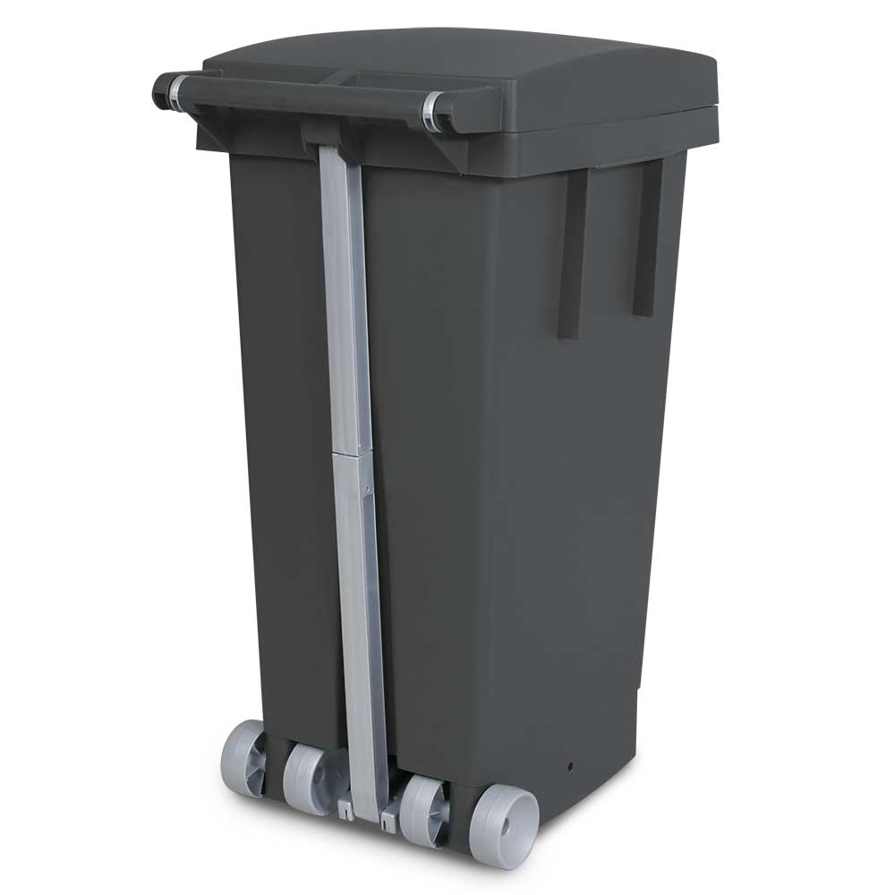 Tret-Abfallbehälter mit Rollen, BxTxH 370 x 510 x 790 mm, Inhalt 80 Liter, anthrazit