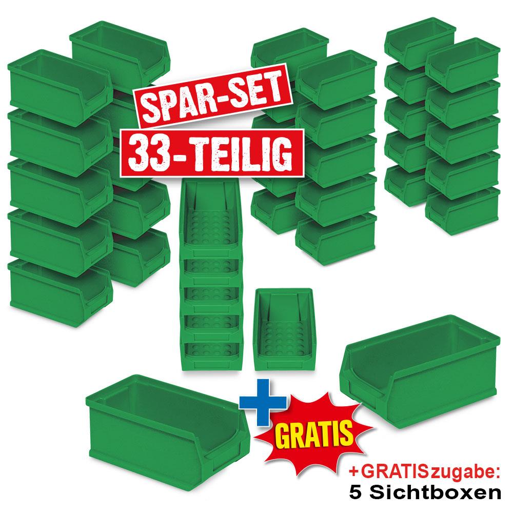 33x Sichtbox PROFI LB5, grün + GRATIS: 5 zusätzliche Sichtboxen geschenkt!