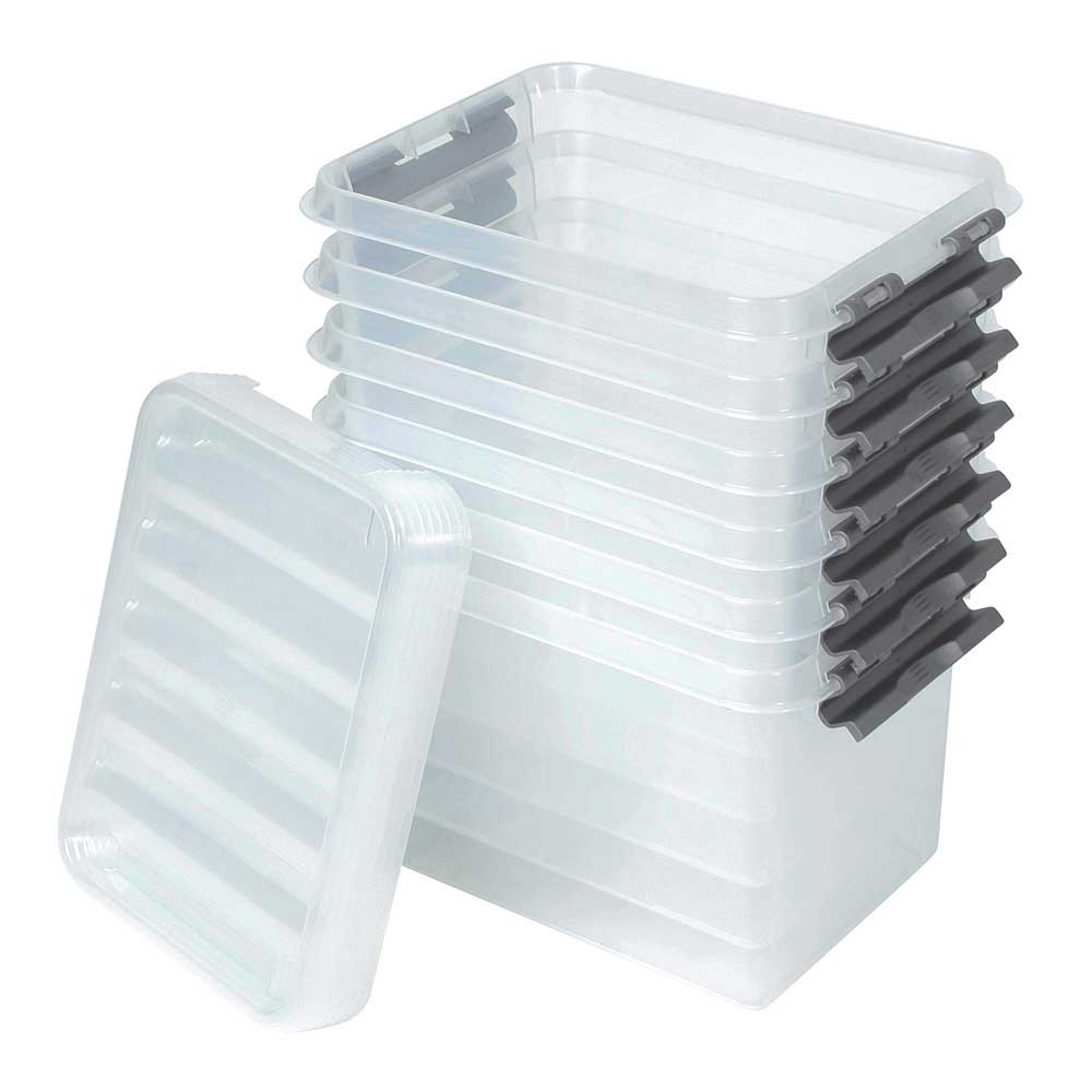 Clipbox mit Deckel, Inhalt 3 Liter, LxBxH 200x150x140 mm, Polypropylen (PP), transparent