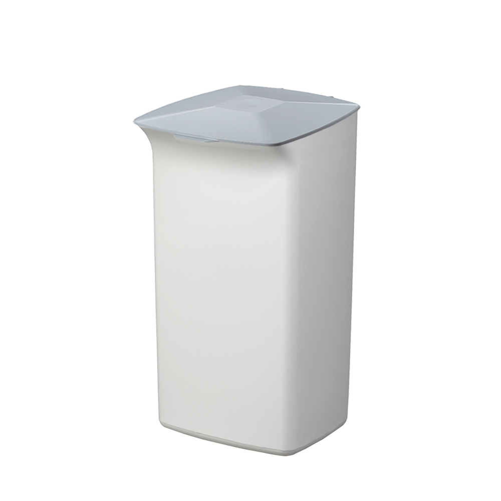 Abfall- und Wertstoffsammler mit Schanierdeckel, BxTxH 366x320x640 mm, 40 Liter, weiß/grau