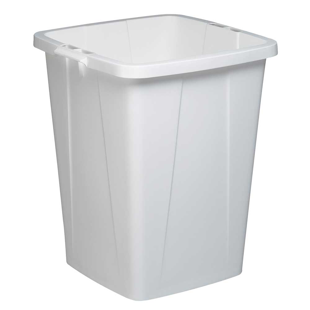Abfall- und Wertstoffbehälter, eckig, 90 Liter, BxTxH 520x490x610 mm, weiß
