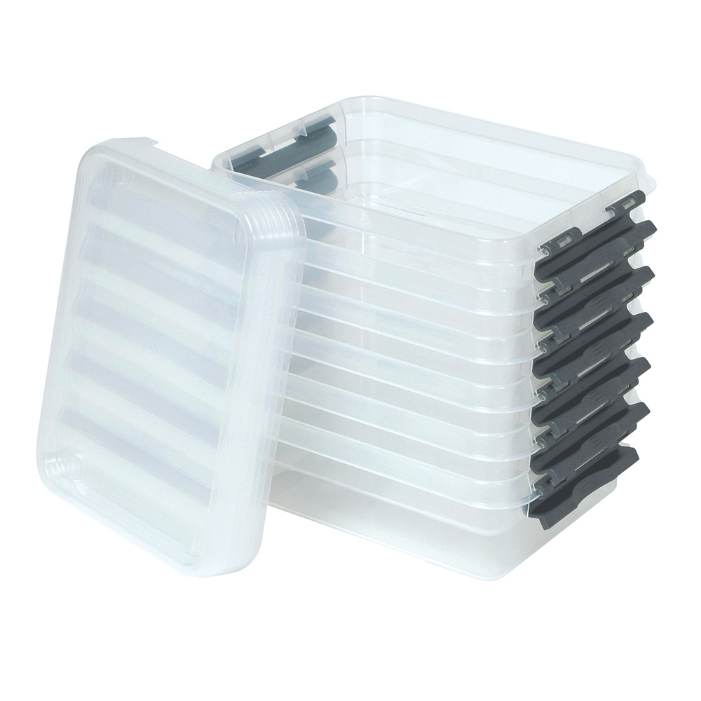 Clipbox mit Deckel, Inhalt 1 Liter, LxBxH 200x150x60 mm, Polypropylen (PP), transparent