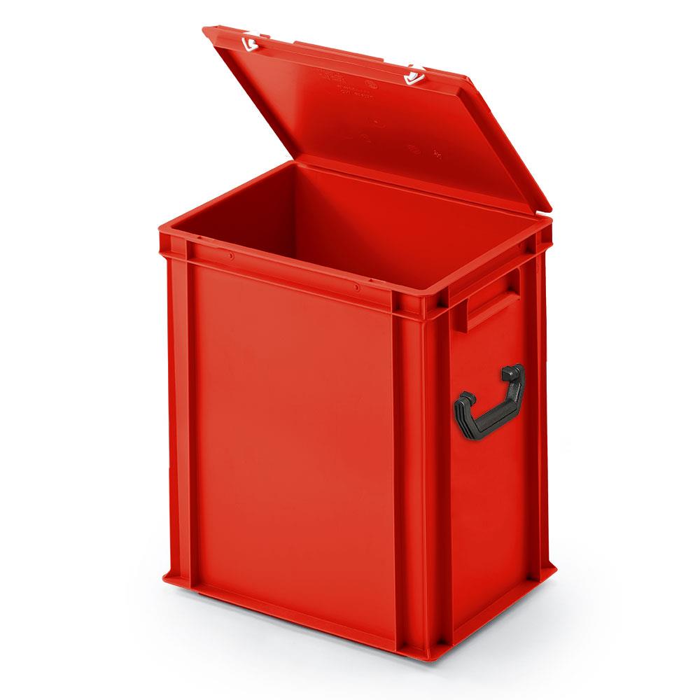Euro-Koffer aus PP mit 2 Tragegriffen, LxBxH 400x300x410 mm, rot