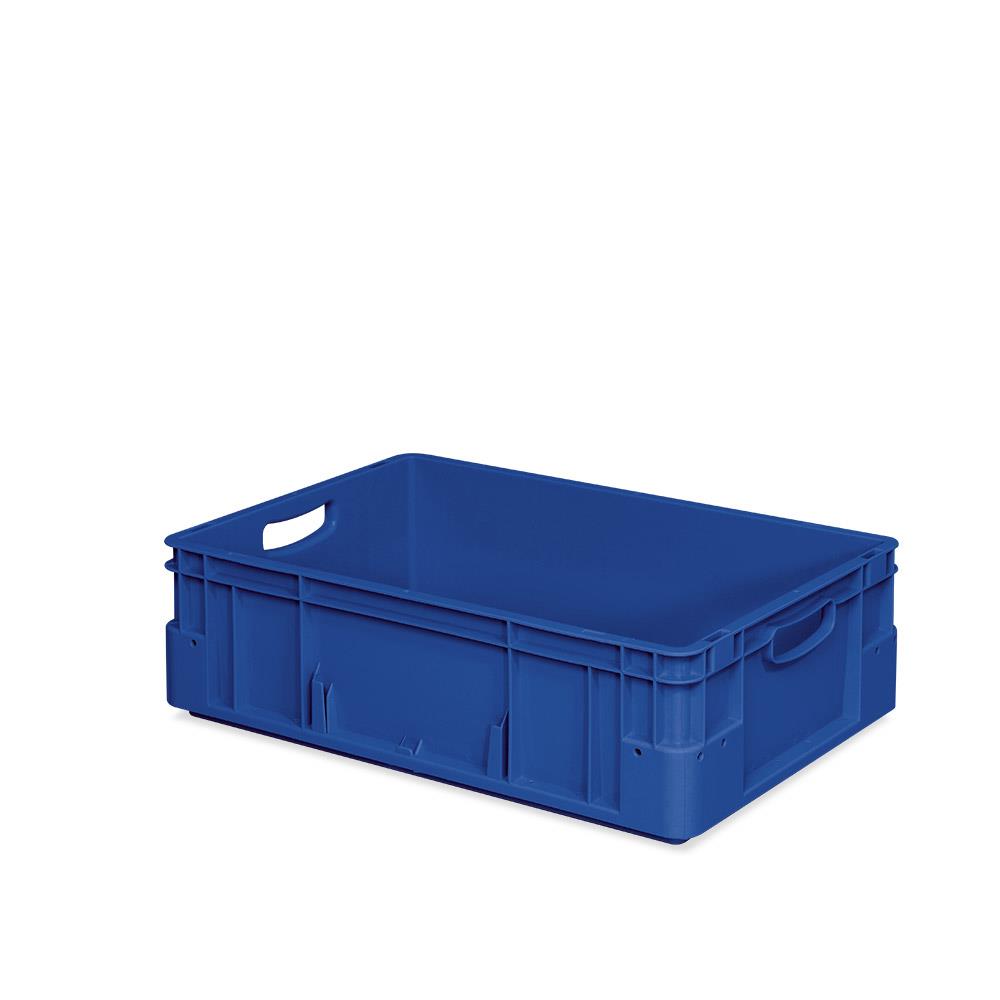 80 Schwerlastbehälter, geschlossen, LxBxH 600x400x180 mm, 36 Liter, 2 Durchfassgriffe, blau