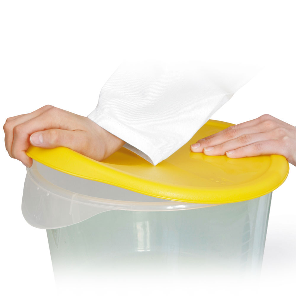 Deckel für runde Lebensmittel-Behälter Inhalt 11,5 bis 21 Liter, gelb, mit Dichtlippen