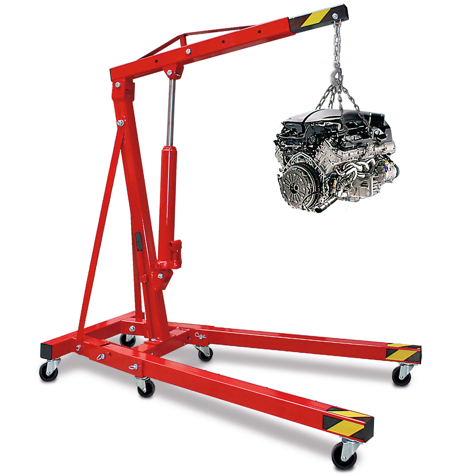 Werkstatt- und Montagekran, rot, LxH 1630x1450-2320 mm, Tragkraft 250-1000 kg, Gewicht 72 kg