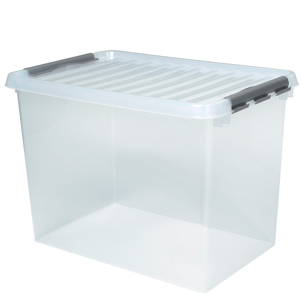 Clipbox mit Deckel, Inhalt 72 Liter, LxBxH 600x400x420 mm, Polypropylen (PP), transparent