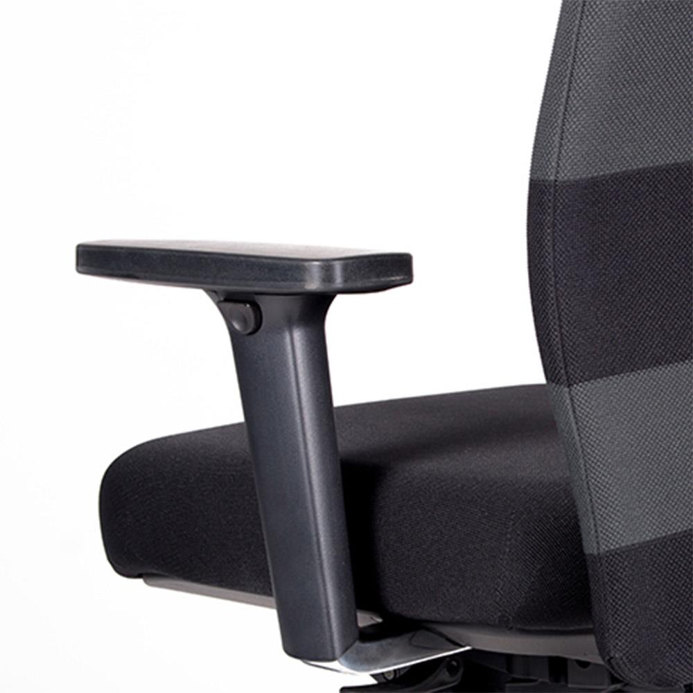 Bürodrehstuhl "Agilis AG10" mit 4-fach verstellbaren Armlehnen, Polster schwarz gestreift, belastbar bis 120 kg