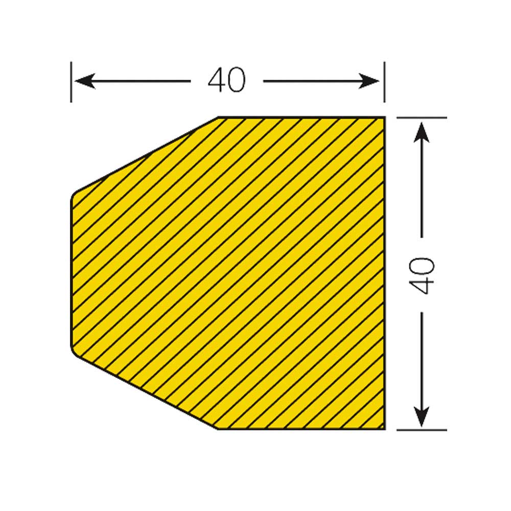 Flächenschutz Trapez, selbstklebend, Profil 40x40 mm, Länge: 1000 mm, Farbe gelb/schwarz