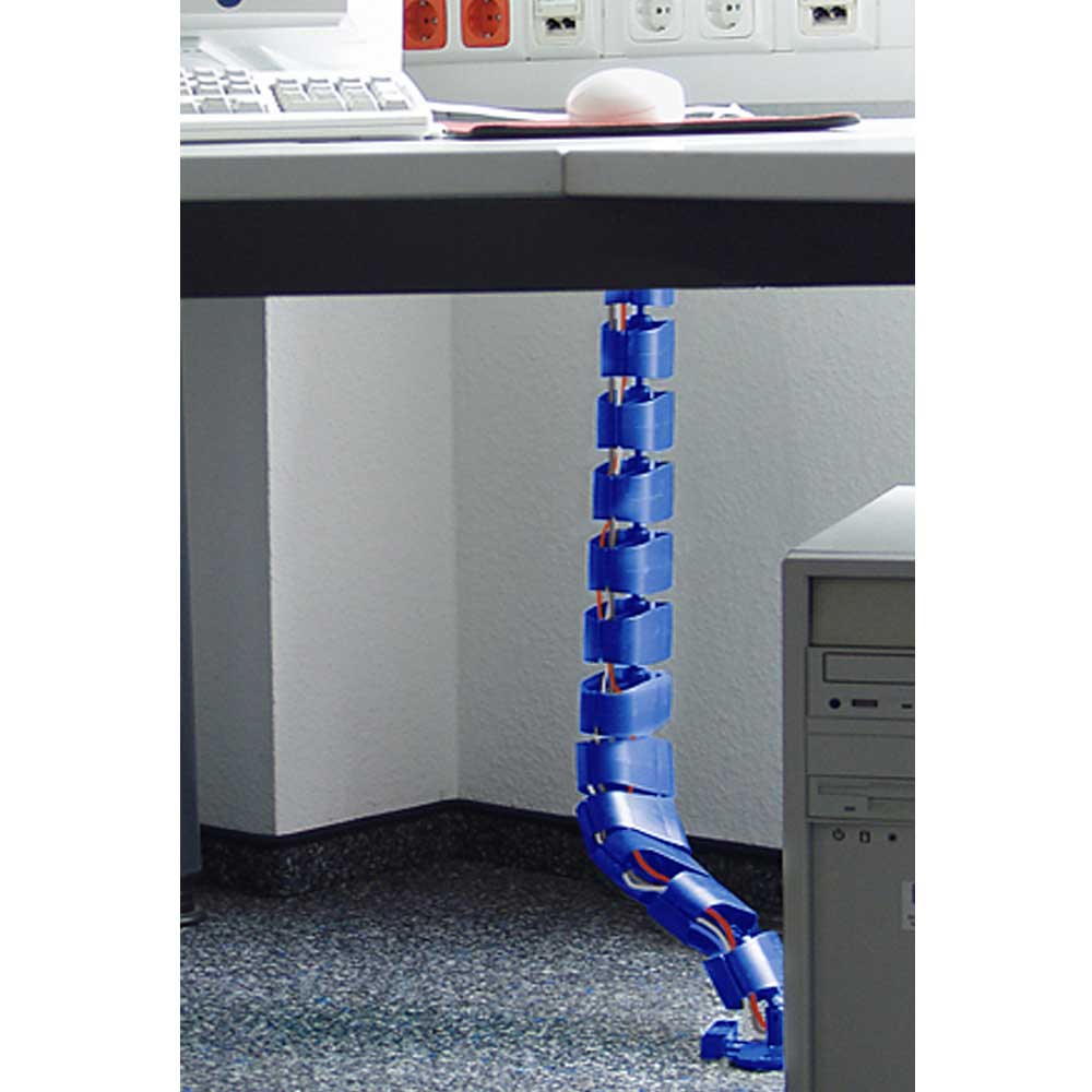Kabelschlange, flexibel, Material Kunststoff, blau