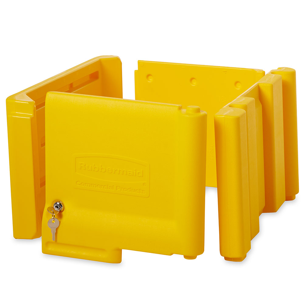 Abschließbarer Schrank zu Reinigungswagen, gelb