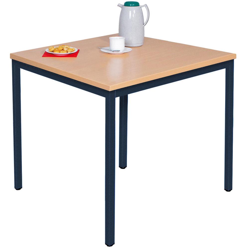 5-teiliges Tischgruppe-Komplettangebot, bestehend aus: 4 Schalenstühlen und 1 Tisch, BxTxH 800x800x750 mm, Buche Dekor / schwarz