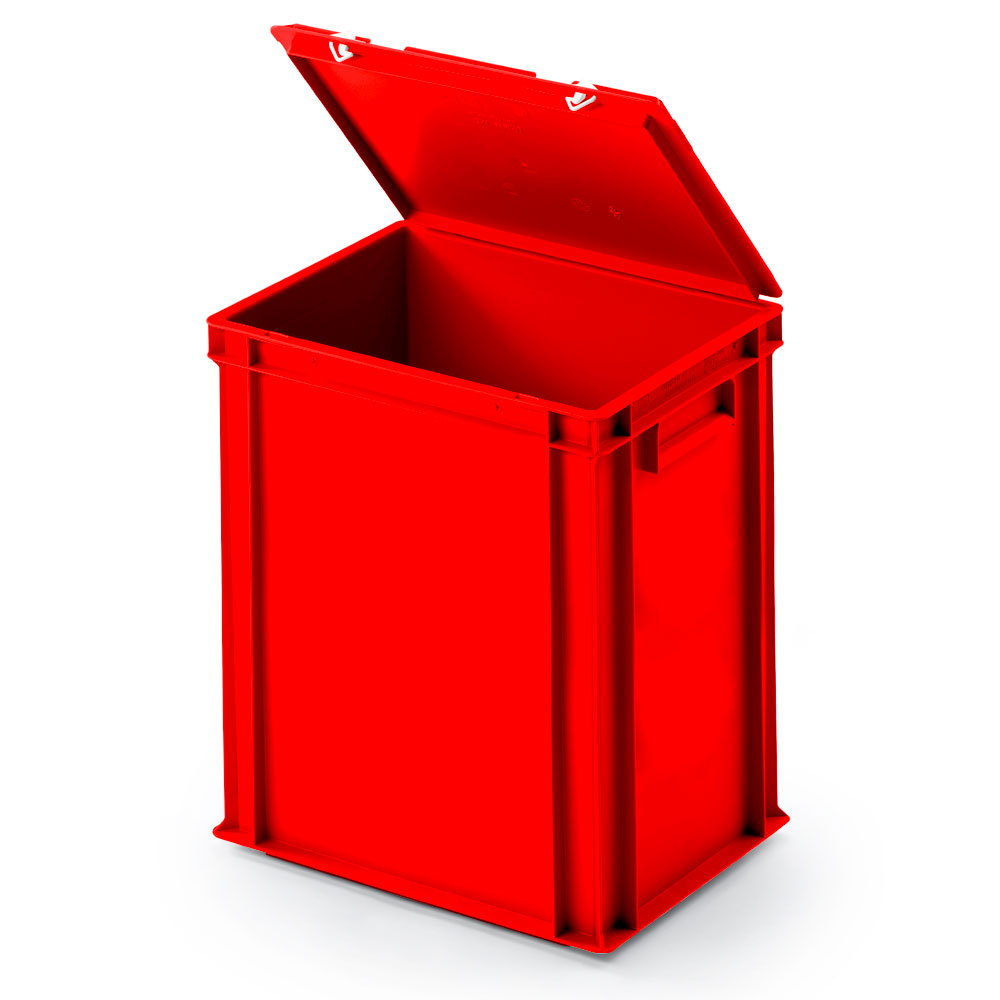 Euro-Deckelbehälter aus PP, LxBxH 400x300x410 mm, rot