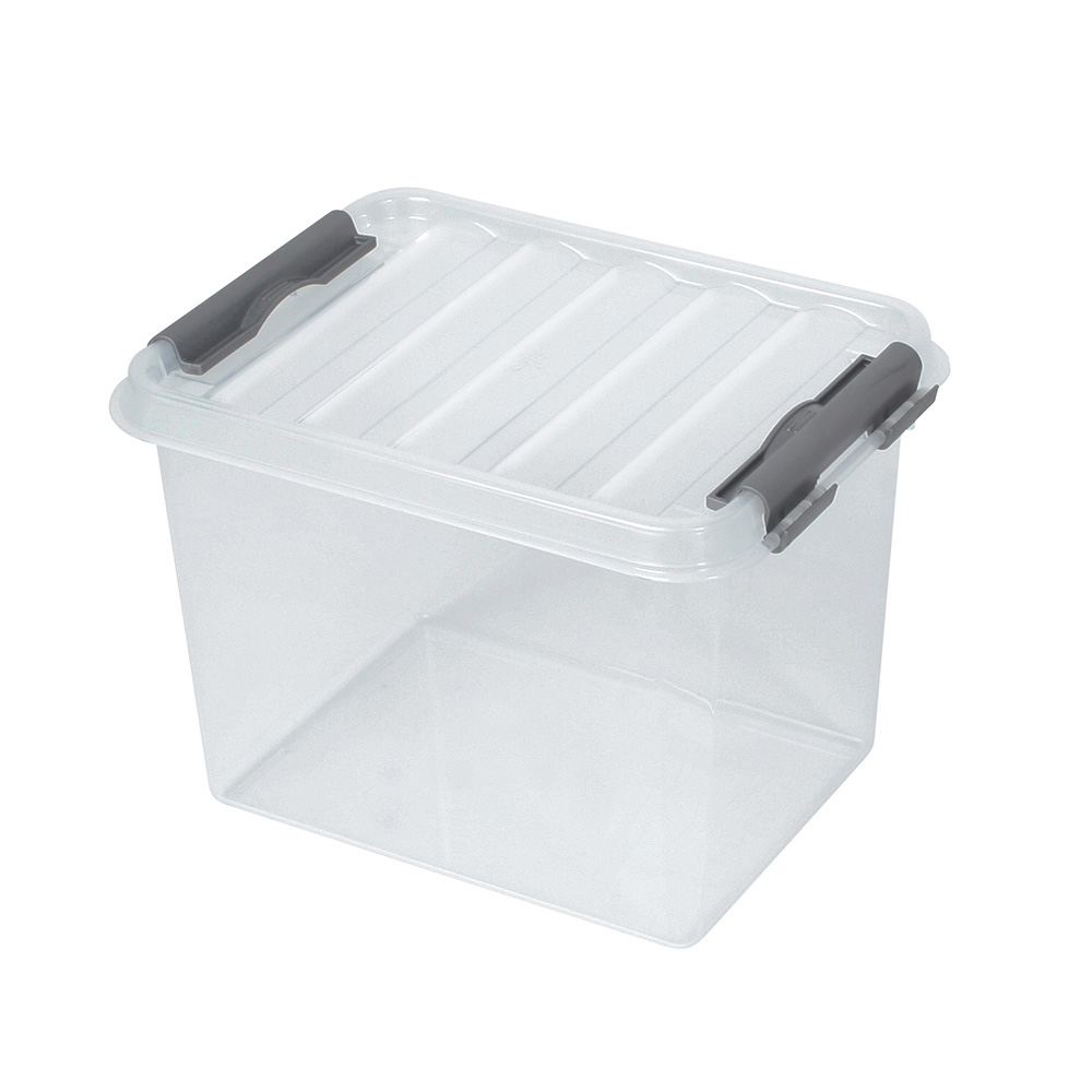 Clipbox mit Deckel, Inhalt 3 Liter, LxBxH 200x150x140 mm, Polypropylen (PP), transparent