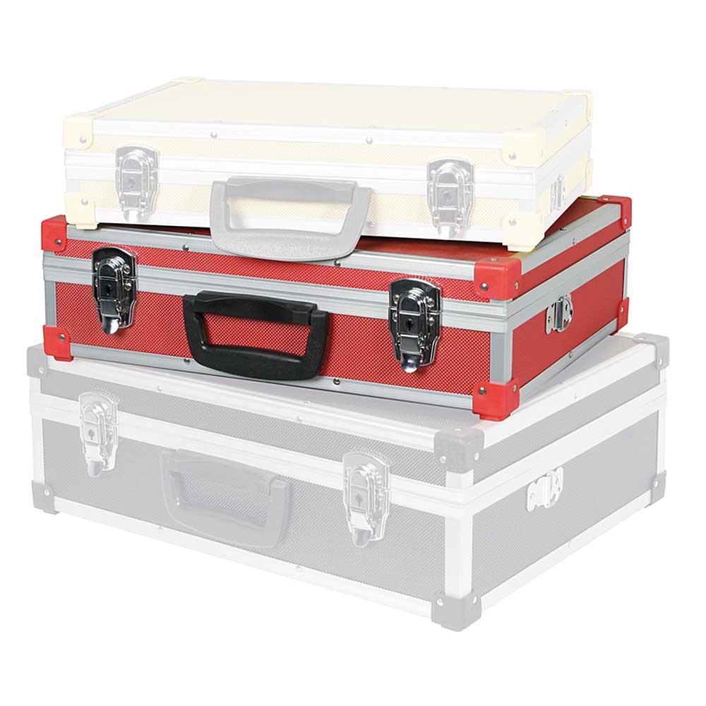 Alu-Koffer Größe L, rot, LxBxH 430 x 290 x 120 mm, abschließbar