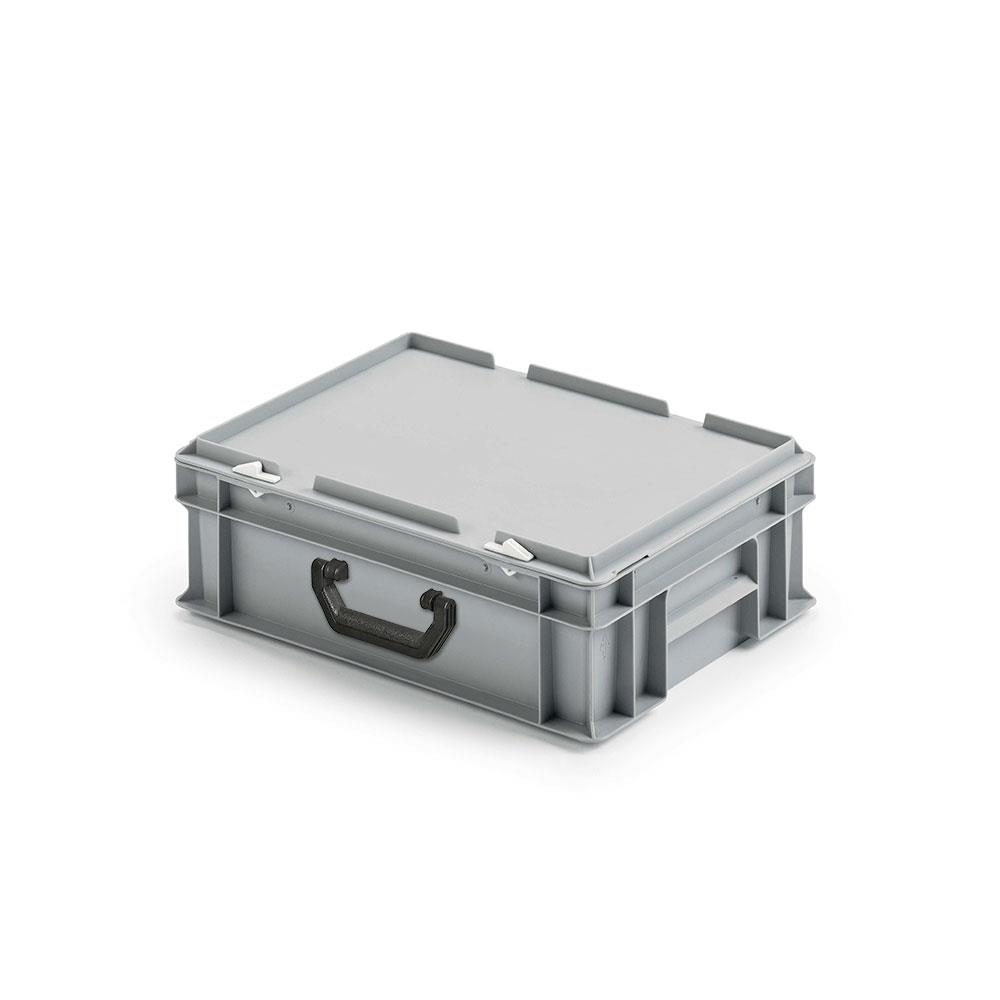 Euro-Koffer aus PP mit Tragegriff, LxBxH 400x300x130 mm, grau