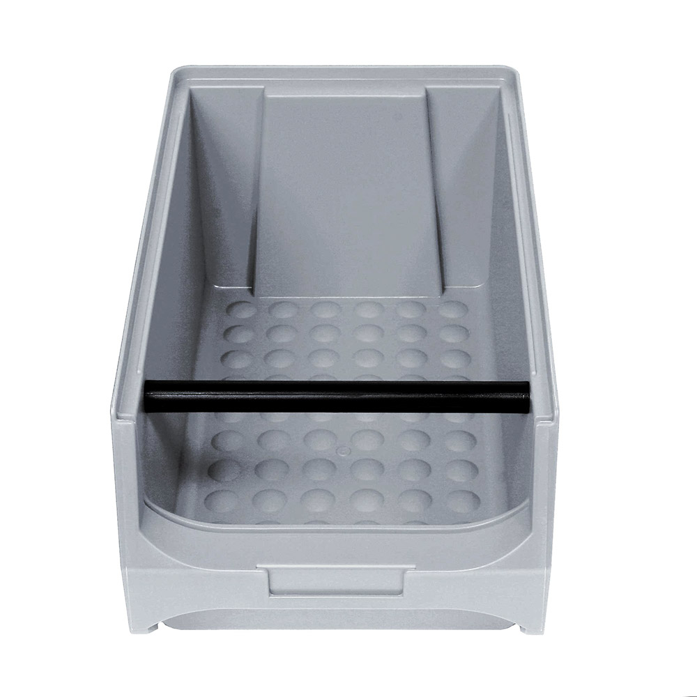 Sichtbox PROFI LB 3T mit Tragstab, grau, Inhalt 7,6 Liter, LxBxH 350x200x150 mm, innen 295x175x140 mm