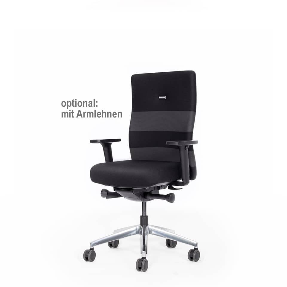 Bürodrehstuhl "Agilis AG10", Polster schwarz gestreift, belastbar bis 120 kg