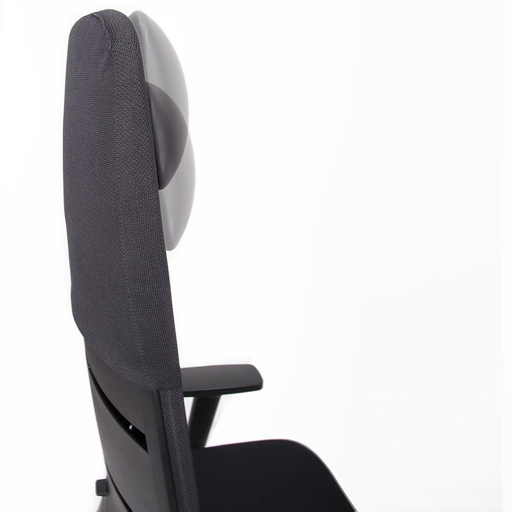 Bürodrehstuhl "Agilis Matrix MT14" mit Nackenkissen, Netzrücken schwarz, Sitzpolster grau, belastbar bis 120 kg
