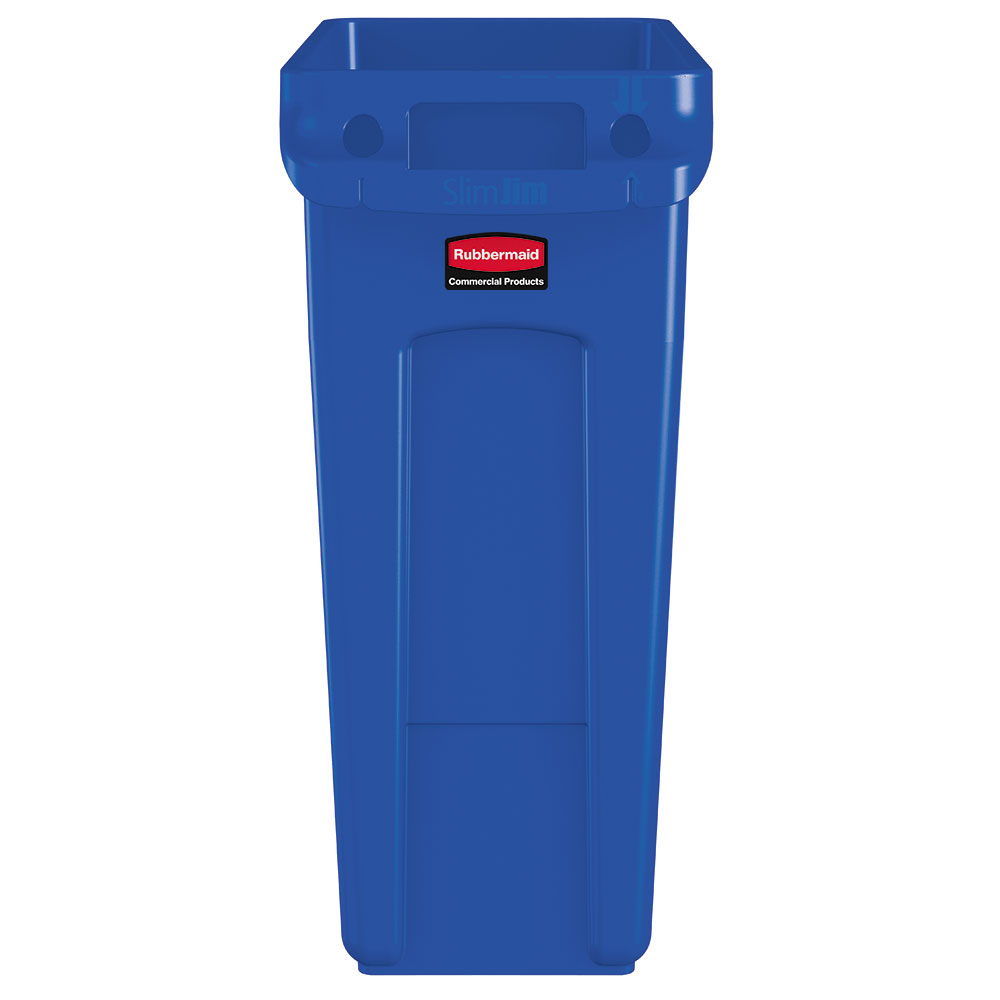 Abfallbehälter "Slim Jim" mit Lüftungskanälen, 60 Liter, blau