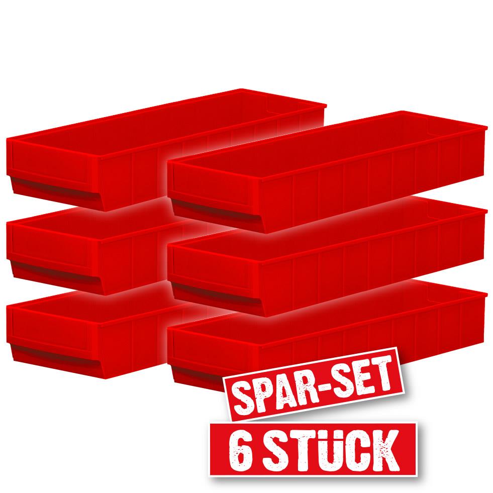 Regalkasten-Set "Profi", 6-teilig, rot, LxBxH 500x183x81 mm, Polypropylen-Kunststoff (PP)