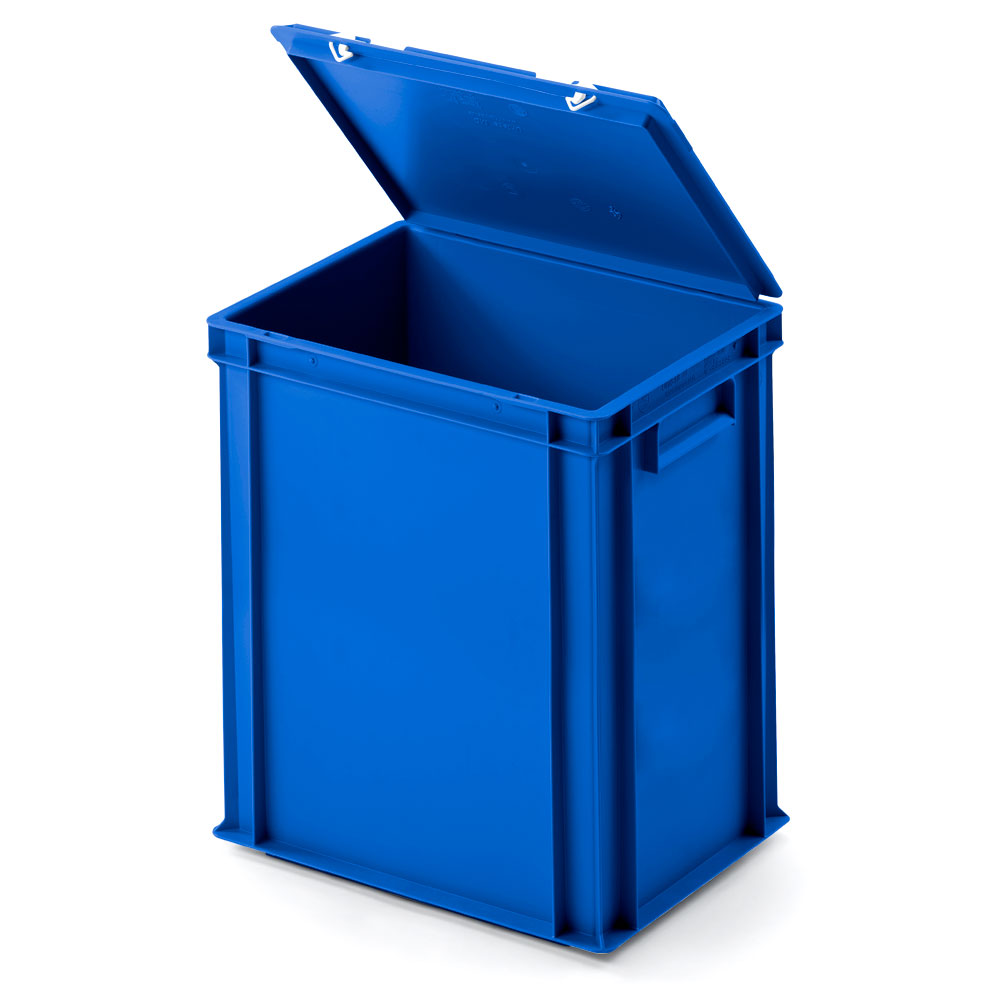 Euro-Deckelbehälter aus PP, LxBxH 400x300x410 mm, blau