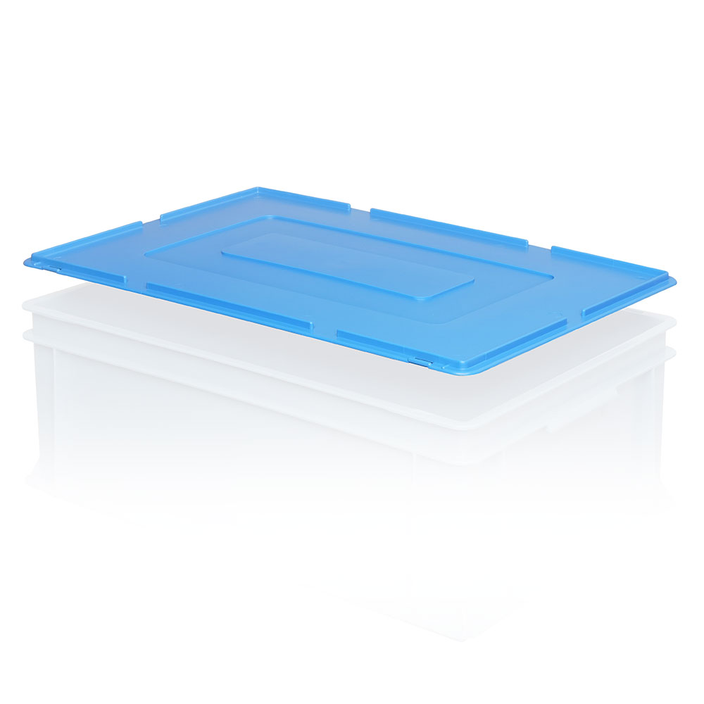 Auflagedeckel für Euro-Stapelbehälter, LxB 600x400 mm, 900 g, blau