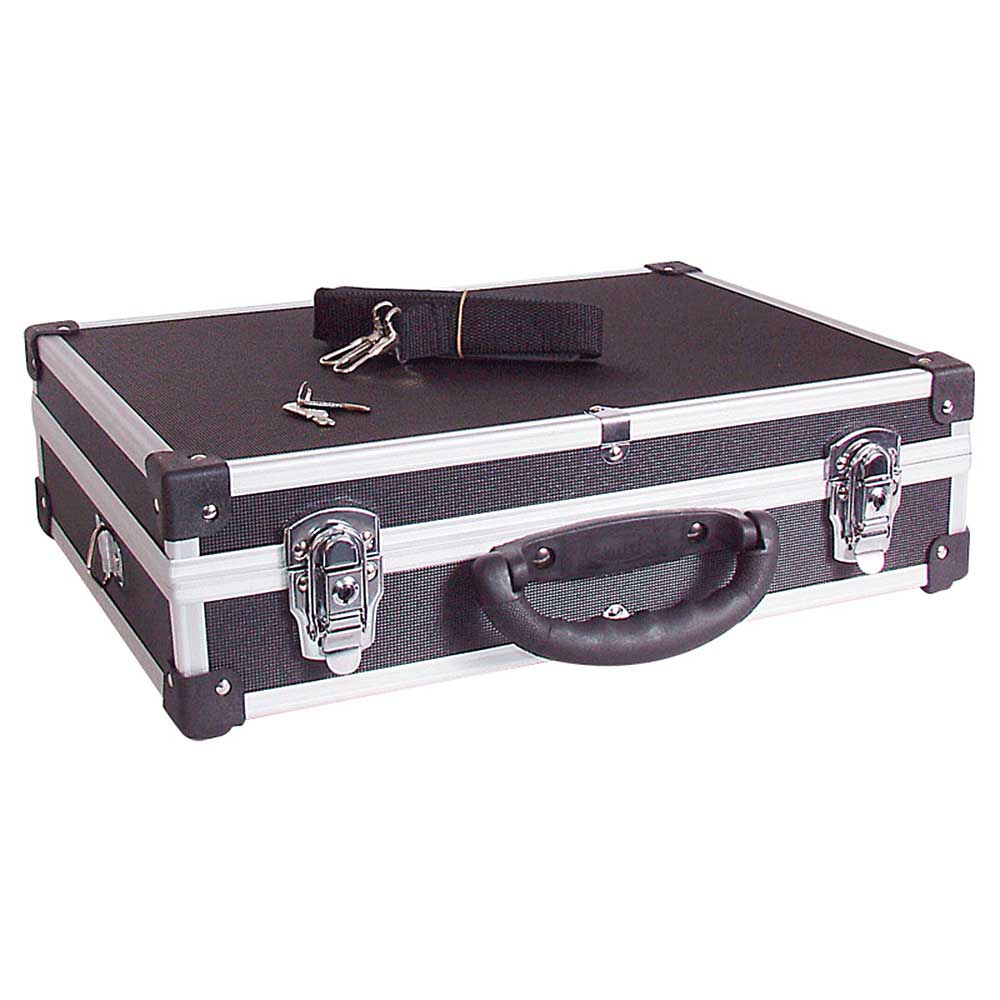 Alu-Koffer,Größe L,schwarz, LxBxH 430x290x120 mm, Abschließbar, stabil und temperaturbeständig