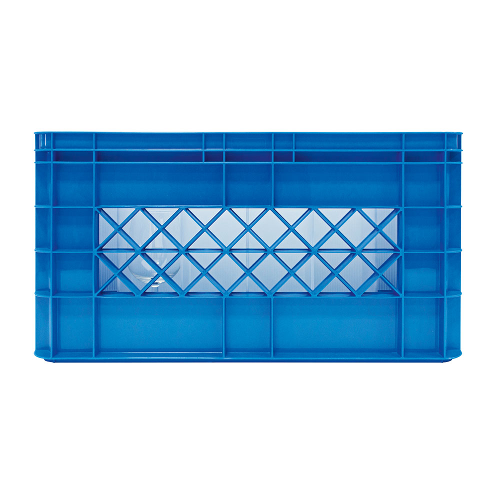 Gläserkasten mit Deckel, 30 Fächer, LxBxH 500x400x260 mm, blau