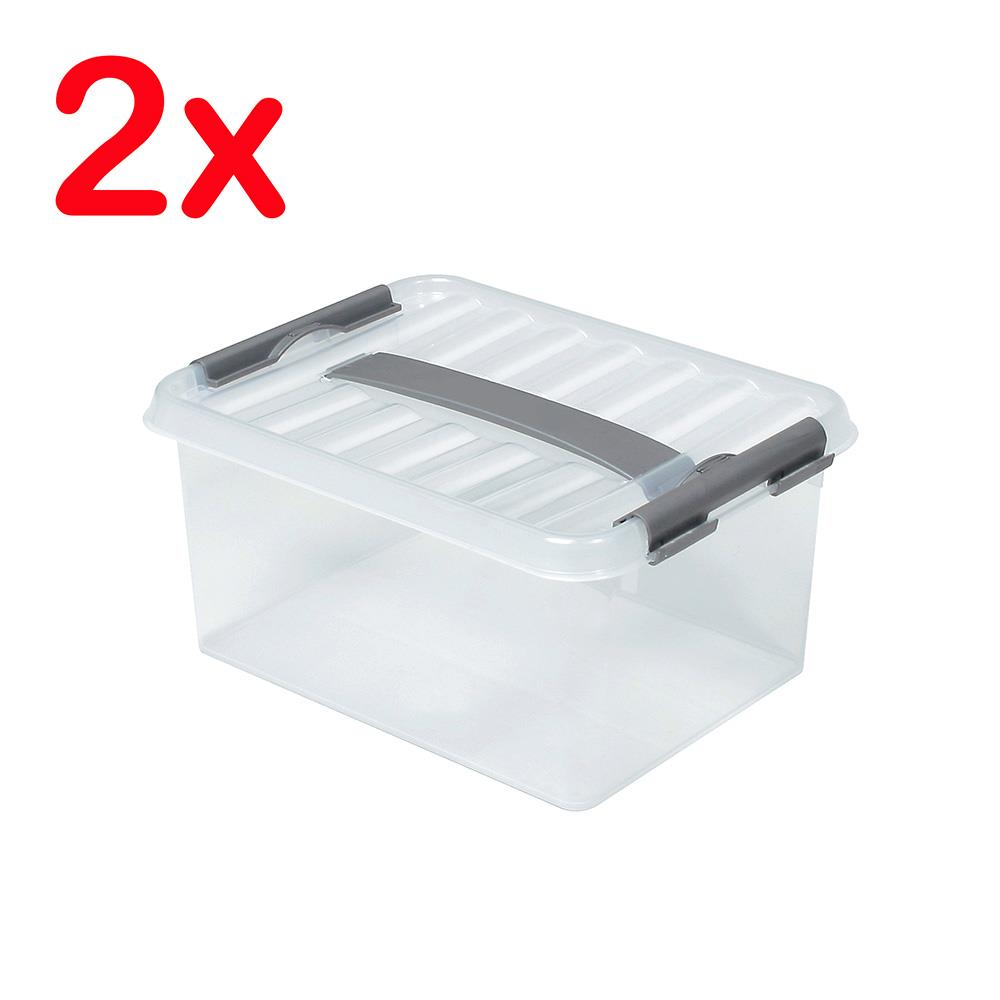 Clipboxen-Set aus Polypropylen, 8-teilig, 3x 2, 2x 6 + 3x 15 Liter