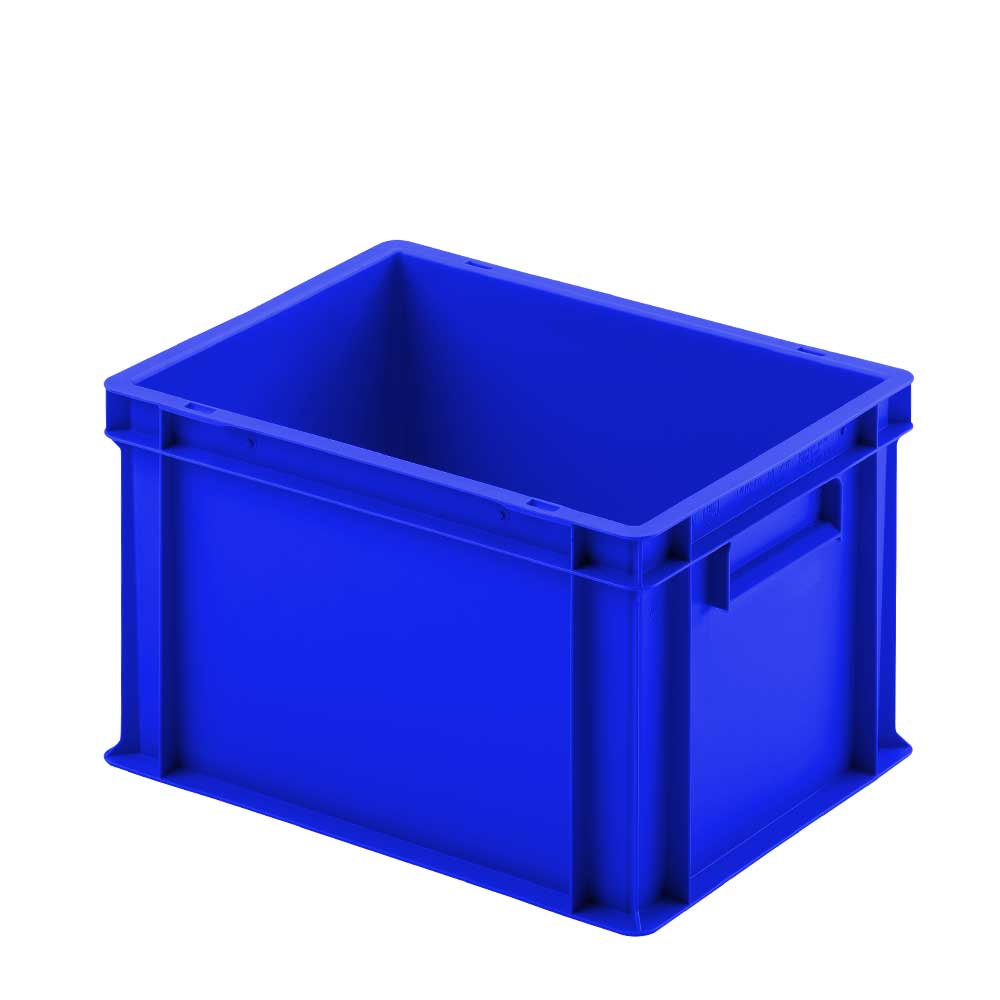 Euro-Stapelbehälter mit 2 Griffleisten, LxBxH 400x300x235 mm, blau